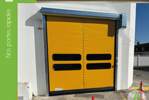 portes industrielles souples rapides jaunes