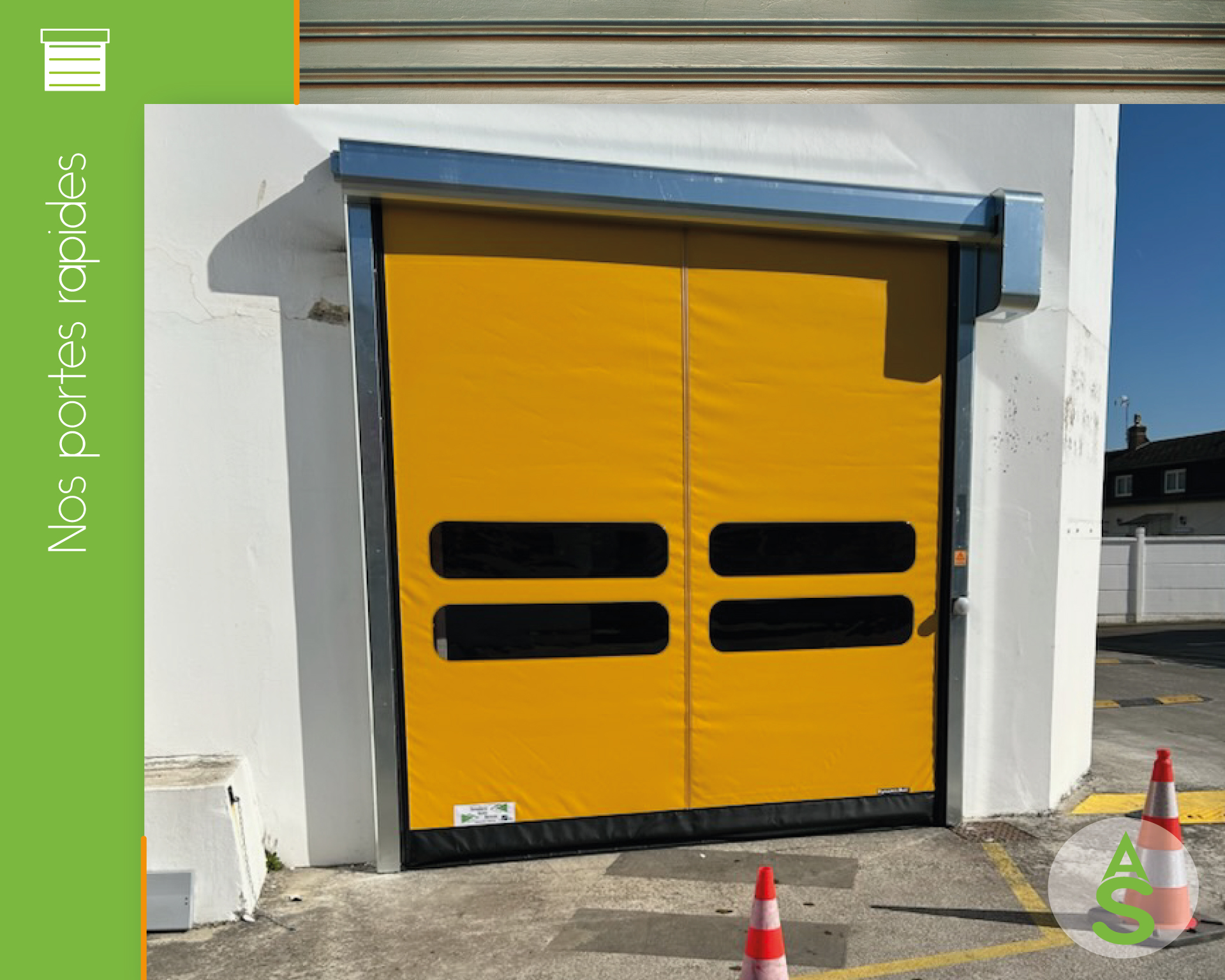 portes industrielles souples rapides jaunes